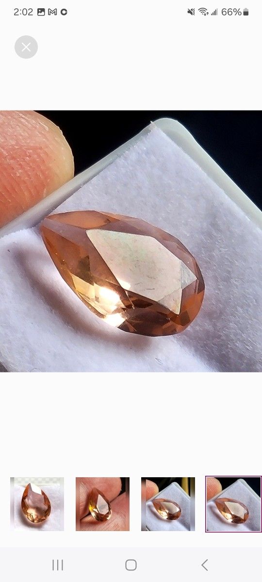 Peach TOPAZ Stunning Pear CUT loose Gemstone Extreme Flash 3.90ctw
