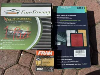 Toyota Camry (2018–2025) Filter Set – Cabin Filter (1 New) + Engine Air Filter (New) + FRAM XG4967 Oil Filter (New)