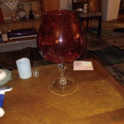 Vintage Glass Large Goblet
