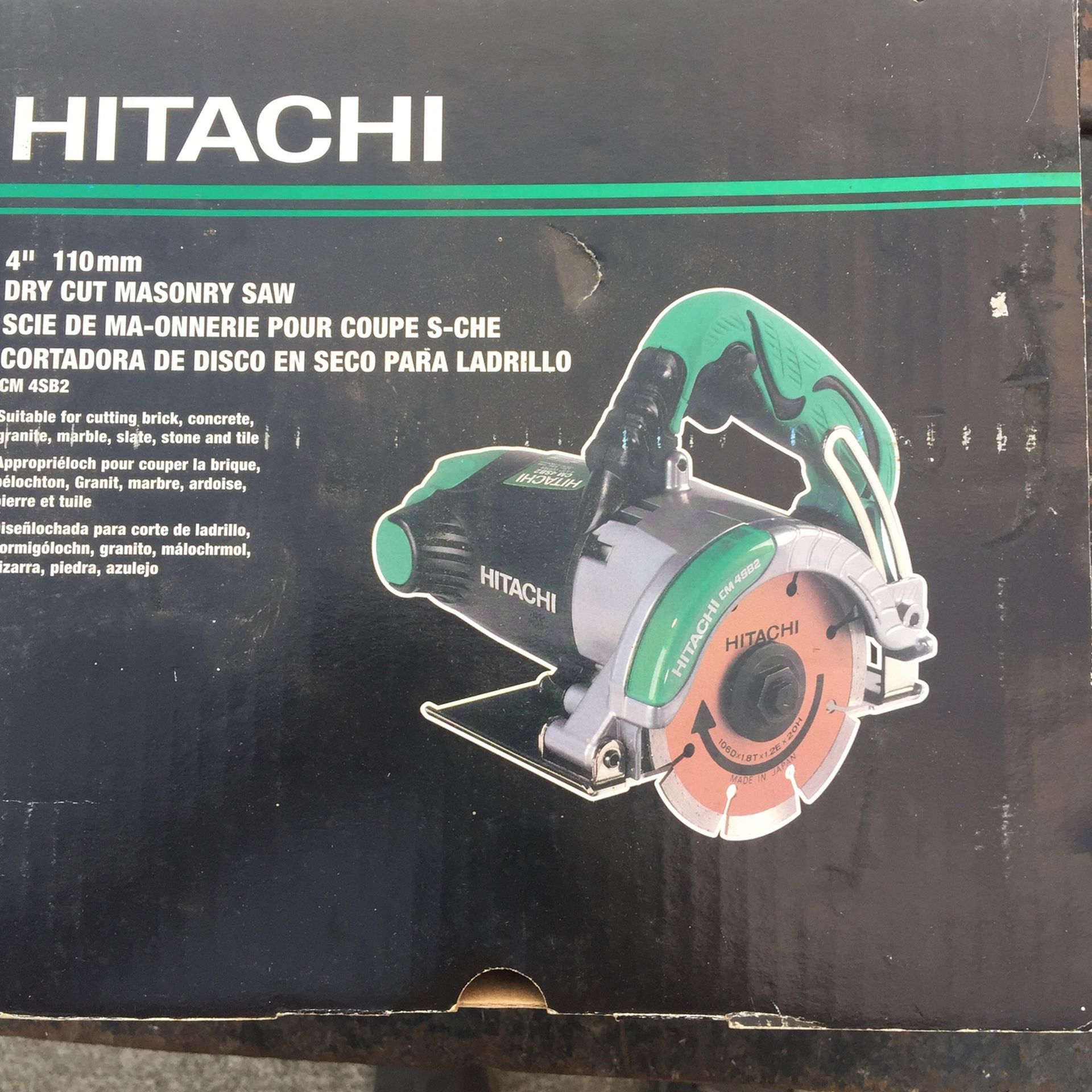 NIB 4” Hibachi Dry Cut Masonry Saw (CM4SB2)