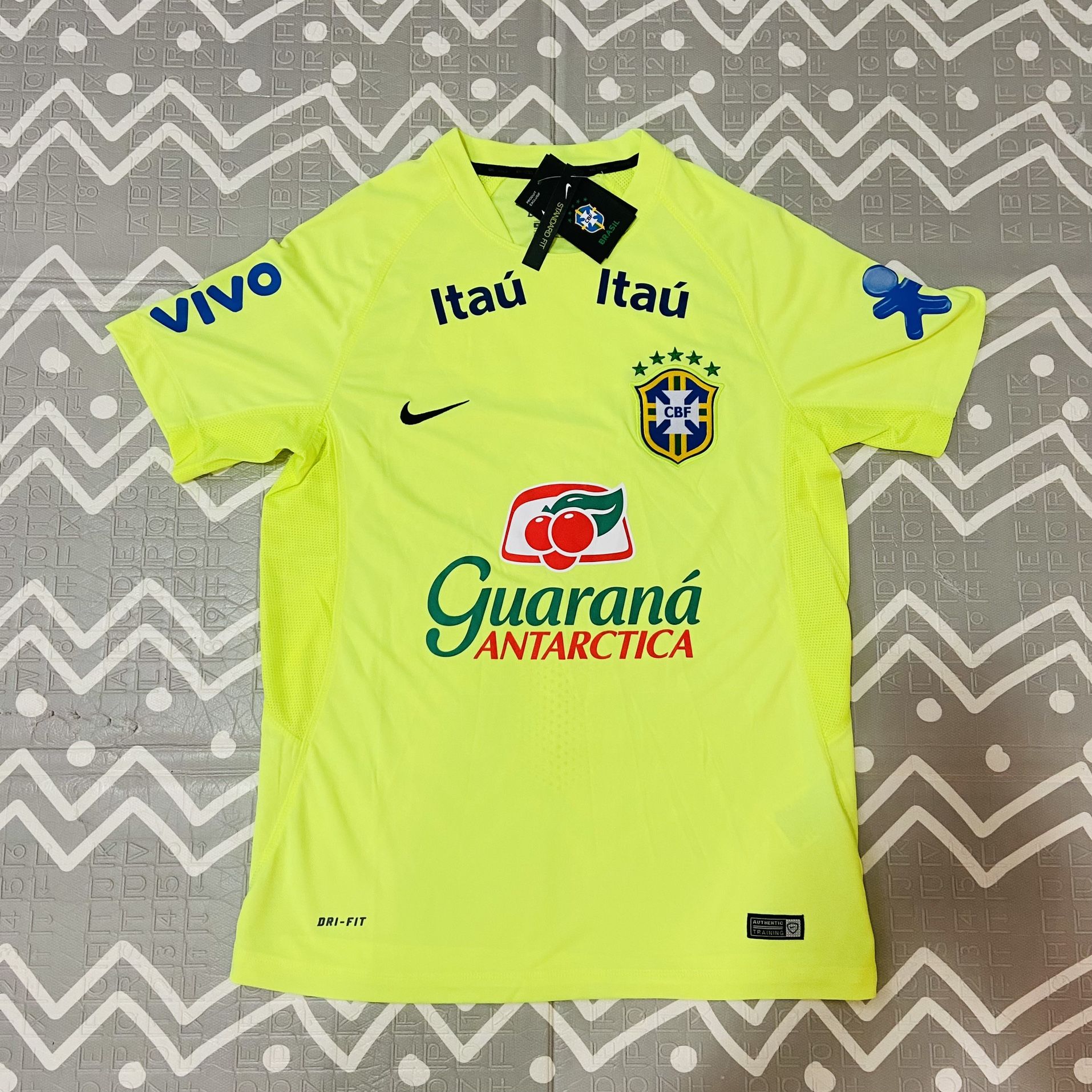 Nike Brasil Brazil Training Neon Green Pre Match Soccer Jerseys