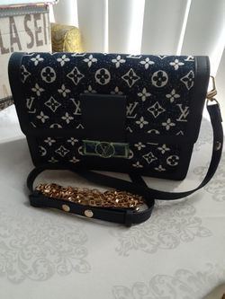 Navy Blue Dauphine Denim Bag