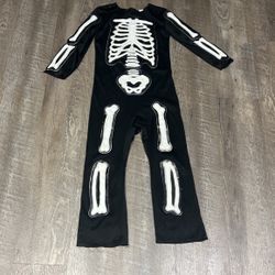 Skeleton Bones Jumpsuit Boys Halloween Costume Size Small
