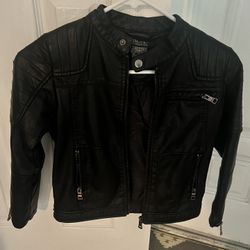 Little Boys Size 7/8 Italian Faux Leather Jacket Worn Twice 