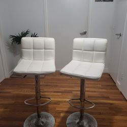 2 White Bar Stool Chair 