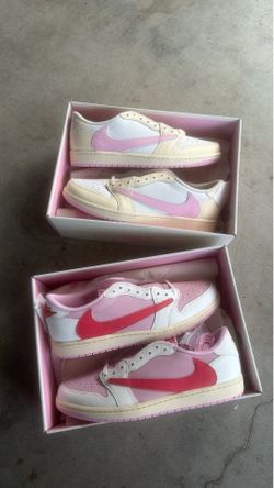 Travis Scott Jordan 1 Low Tropical / Shy Pink
