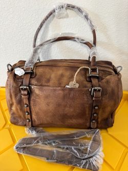 100% Genuine Perforated Leather Satchel Bag