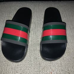 Gucci Rubber Slides Red Green Mens Size 9 New No box  Bought For Personal Don’t Use  Authentic 