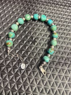 Carolyn Pollack Ajustable Sterling Silver And Turquoise Bracelet 