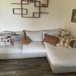 Cream Chaise Sectional 