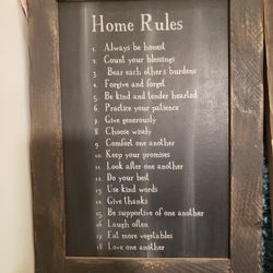 Framed Family Rules Blackboard 