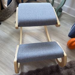 Kneeling Chair Ergonomic Posture Chair, Wood Adjustable Rocking K...