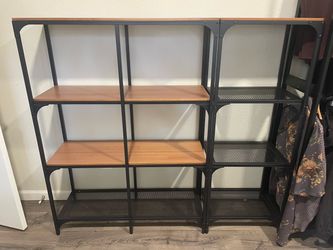 Bookshelf metal and wood IKEA