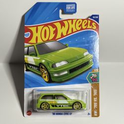 Hot Wheels 2025 ’90 Honda Civic EF Mainline #28 – Carded – Green – New