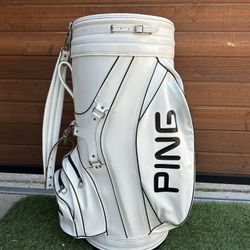 Large White Leather Ping Golf Bag