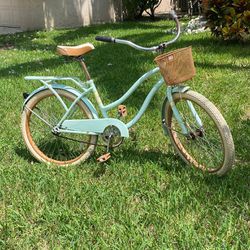 Huffy 24" Women's Nel Lusso Cruiser Bike, 54576, Mint, Wire Basket