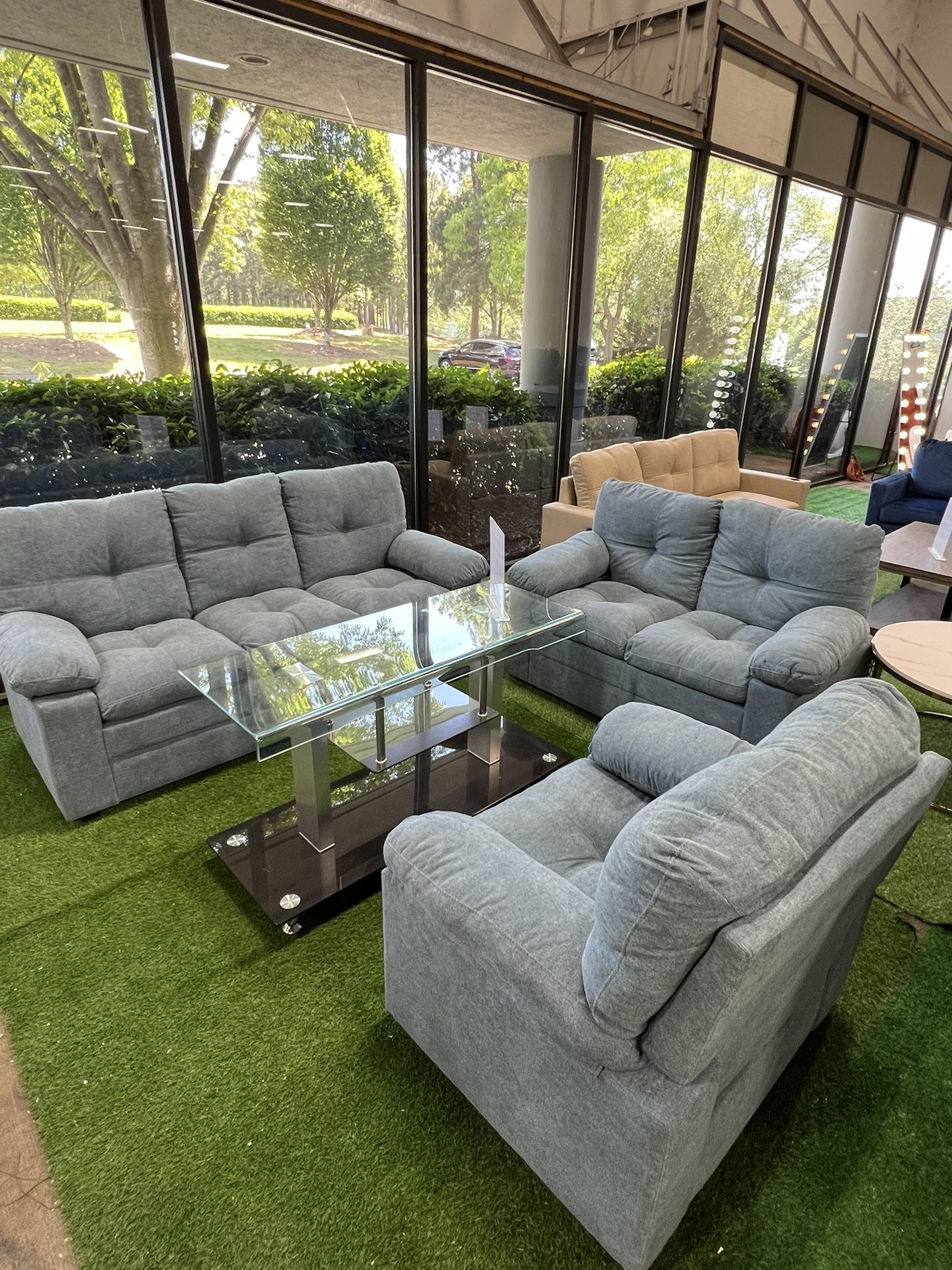 Couch Loveseat And Chair 3 PCs Set / Sofá Loveseat Y Silla Juego De 3 PC