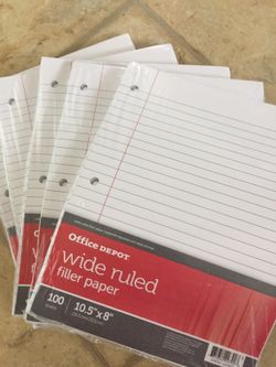 5 Pack Filler Paper Wide Ruled