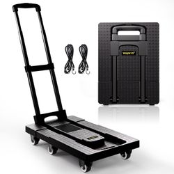 Folding Hand Truck 500lbs, Portable Heavy Duty Dolly Cart, 6 Wheels Collapsible, brand new