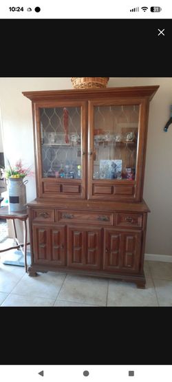 Wood china hutch