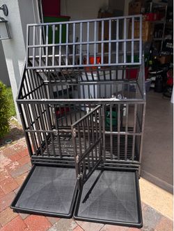 Large Dog Costume kennel cage Like New, Open top for stress double bottom trades & more