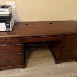 Large Walnut Executive Desk