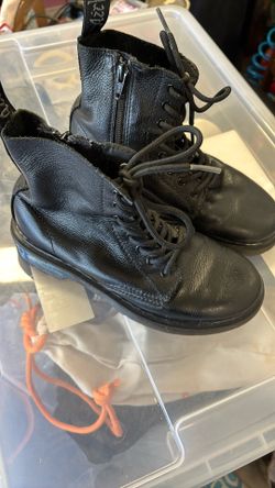 Dr Martens Boys Combat Leather Boots Sz 2