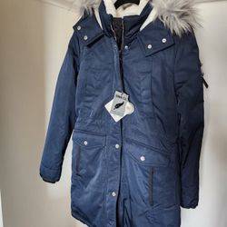 NEW Hollister Down Filled Parka, Navy, Small