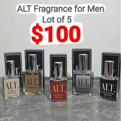 ALT Fragrance Lot Of 5 Reality, Executive 26, Crystal 23, Immense, Simply Santal