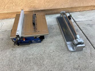2 tile cutter machines blueone electric $100 / and 20”BALL bearing tile cutter $40