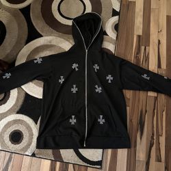 Full Zip Rhinestone Hoodie