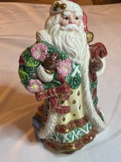 Estate Sale - Ceramic Fitz & Floyd Christmas Santa Bell
