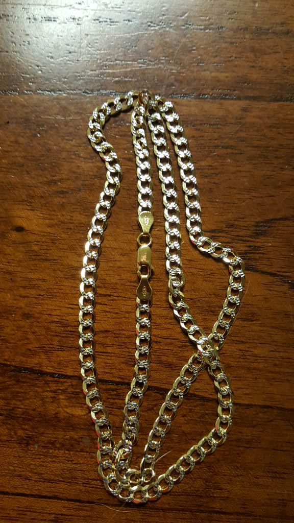 Gold over solid sterling silver Italy chain 24"