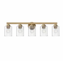 Vanity Bar 5-light In Gold Finish New