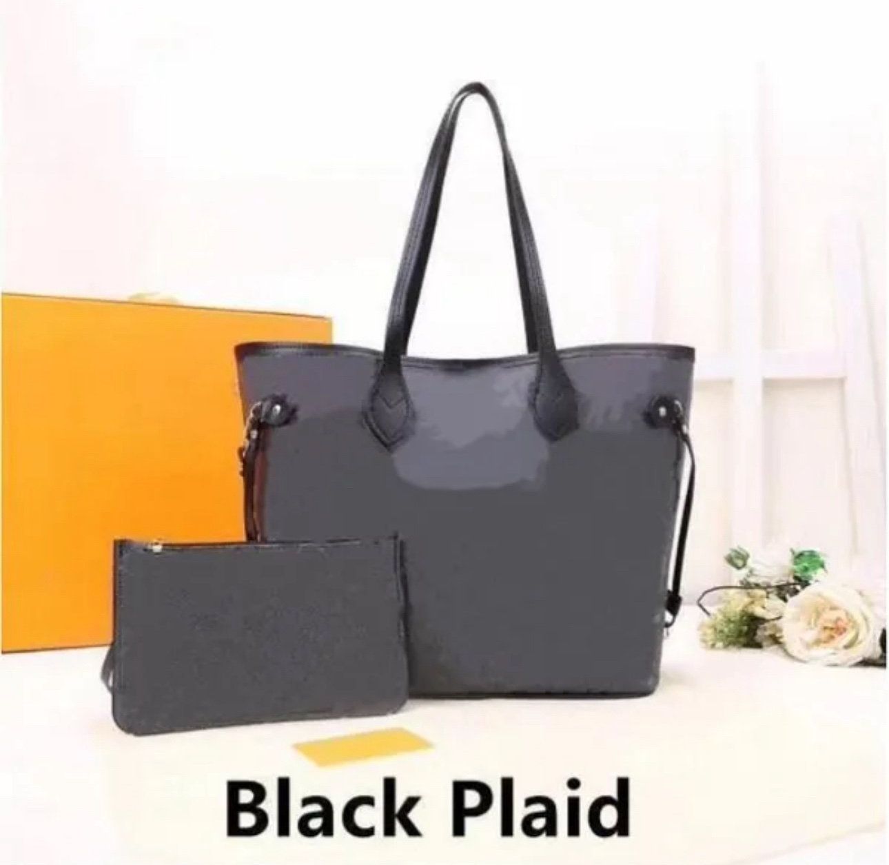 2pcs Set Women Bag Leather Handbag Ladies Designer Lady Clutch Purse Retro