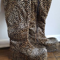 Leopard Print Boots, Barely Ever Worn 