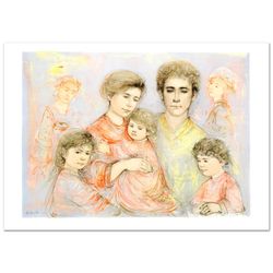 Edna Hibel (1917-2014), "Michael's Family" Hand Signed Limited Edition Lithograph with COA.