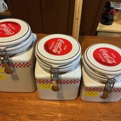 3 Pc Coca-Cola Kitchen Canister Set