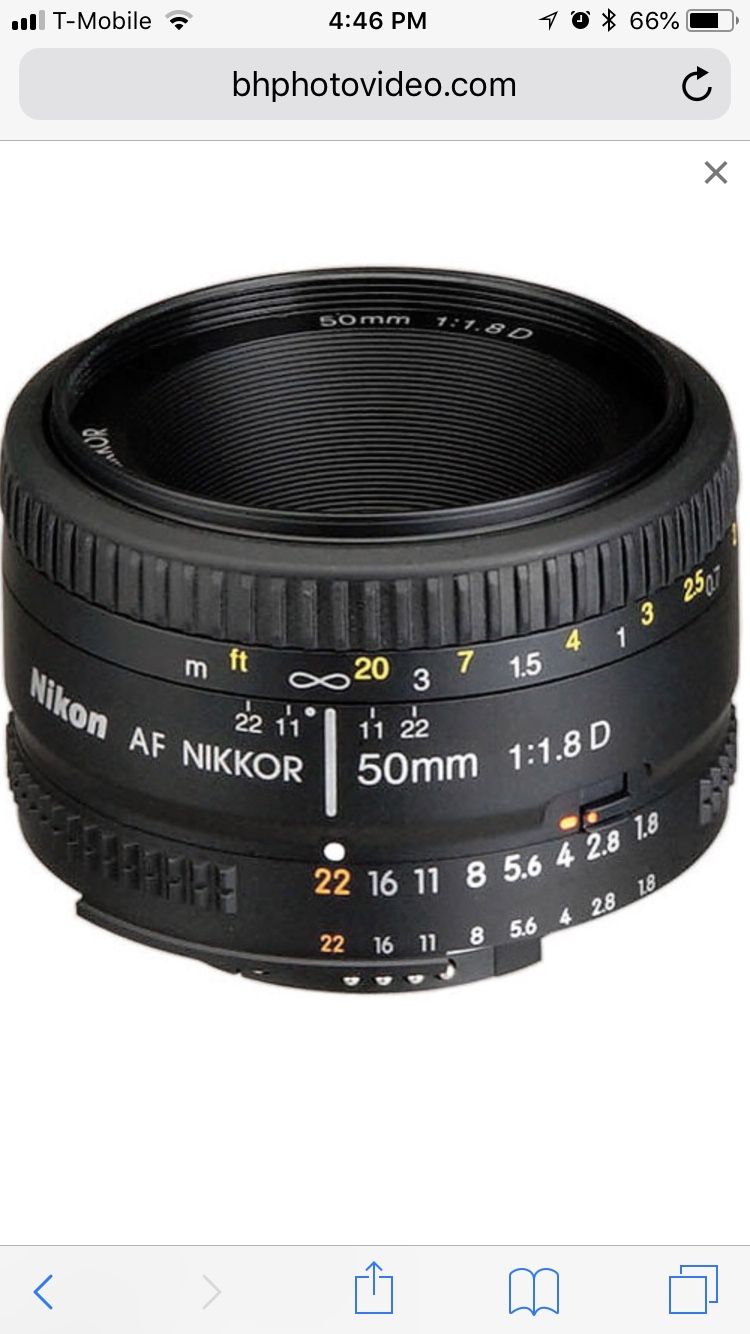 Nikon 50mm/1.8D Lens