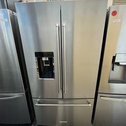 Kitchen Aid Counter Depth French Door Refrigerator Wood Interior 