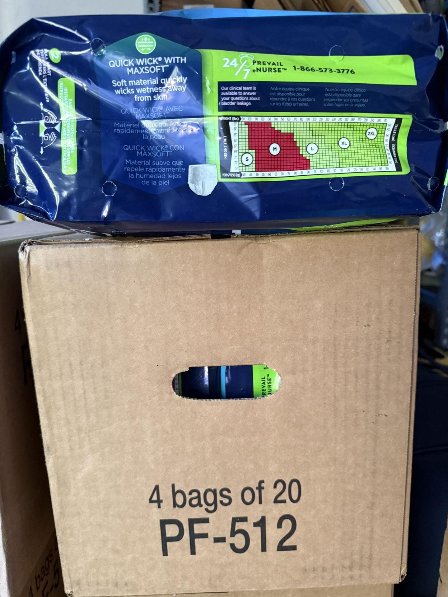 Sealed New One Case 4 Packs Total 80cts Prevail Per-fit Extra Absorbency Disposable Underwear M Medium 34”-36”