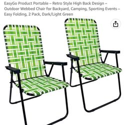 Retro Style High Back Design Outdoor Webbed Chair