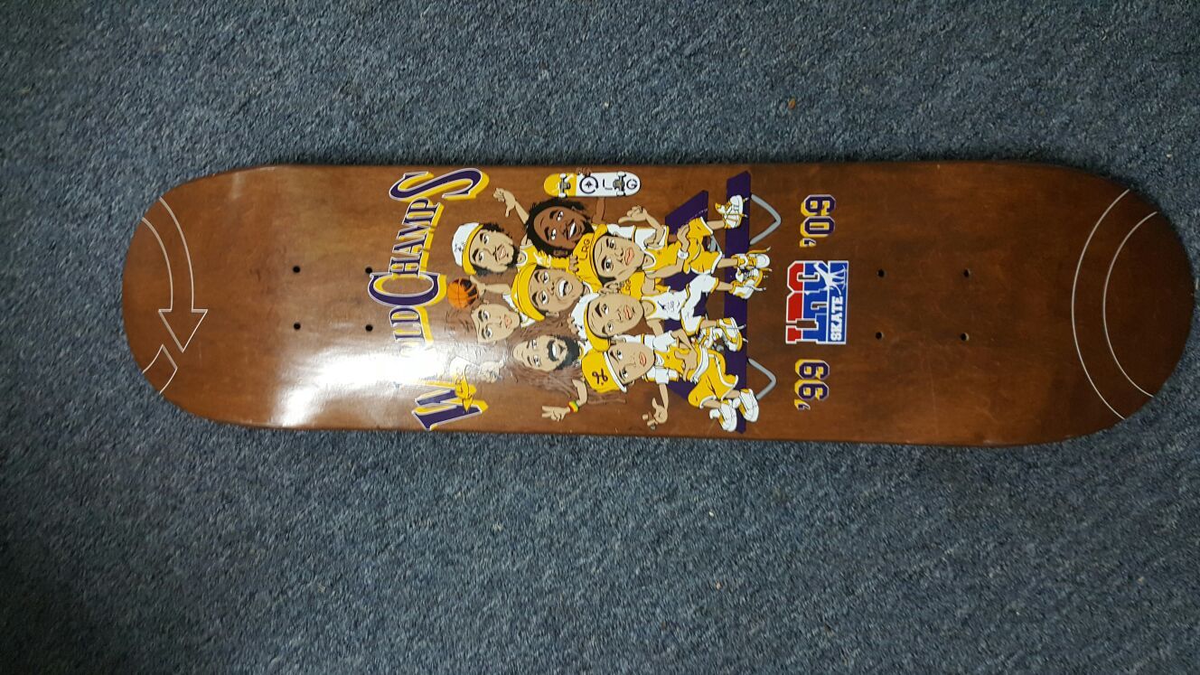 Lakers themed LRG Skateboard deck world champs 99 09