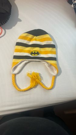 Batman striped knit beanie hat