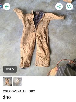 2 XL COVERALLS. OBO