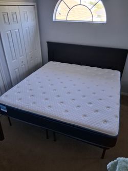 Sleepy's Relax King Prime Pillowtop Mattress Frame and Headboard