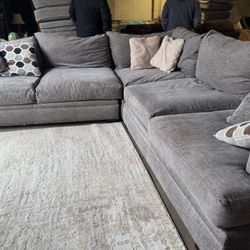 Cindy Crawford L Shaped Sectional Couch/sofa feather stuffed