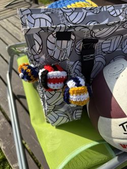 Handmade Crochet Volleyball Keychains