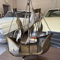 Awesome Bronze Mcm 1950S Viking Ship
