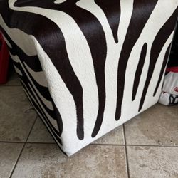  Zebra Cube Ottoman - Black & White With Wheels  $250